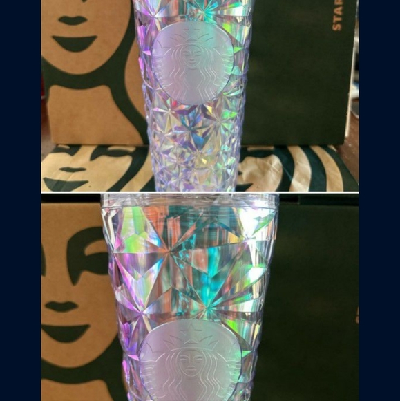2023 Starbucks Wht/Irridescent Rainbow Crystal like stud- grande size - Picture 3 of 4